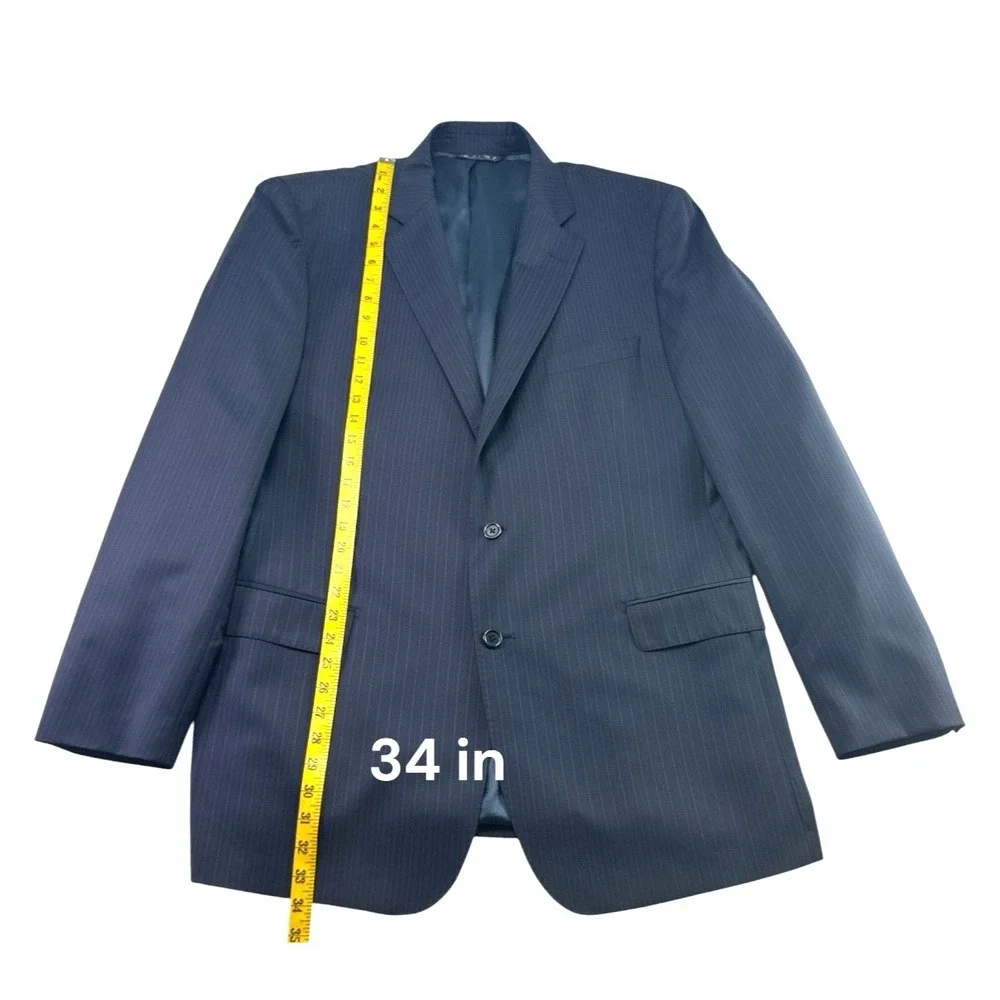 Ermenegildo Zegna Pinstripe Wool‑Silk Suit 44L Classic Italian‎